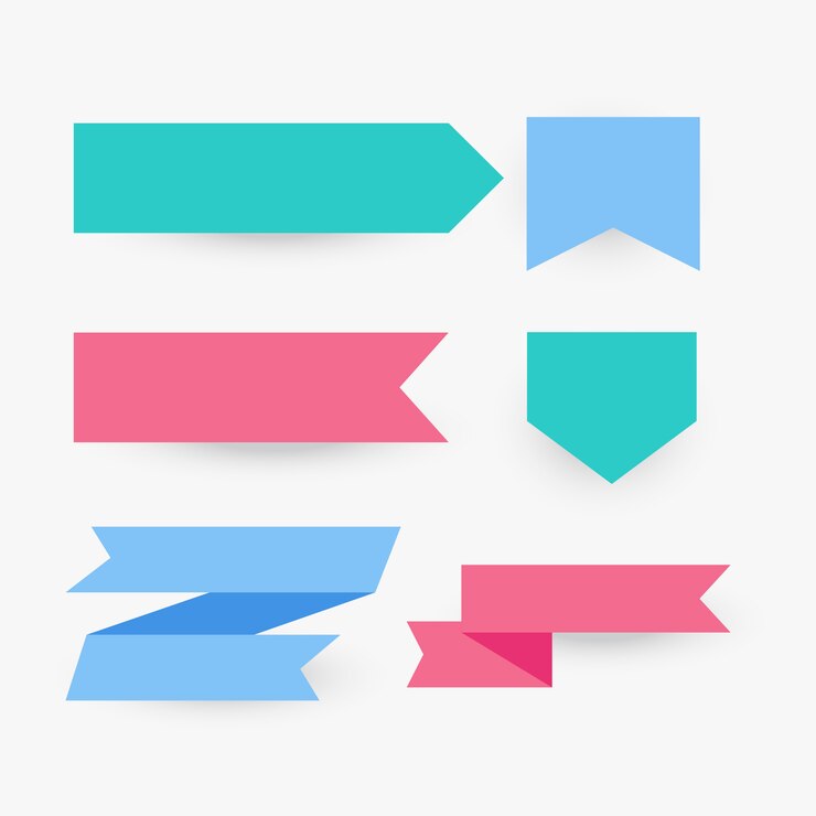 Miễn phí Vector collection of flat ribbon in various colors