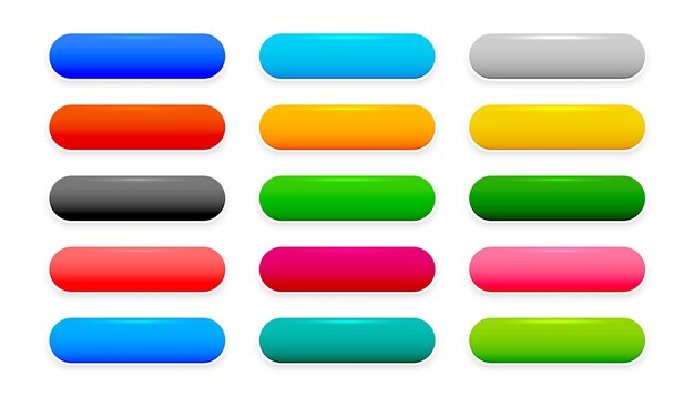 colorful and empty web app button sign in pack