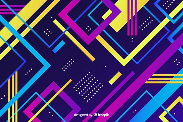 colorful gradient geometric models background