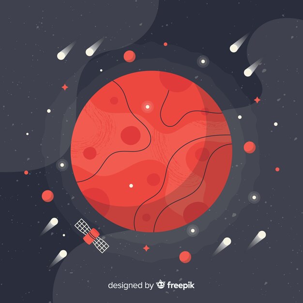 colorful hand drawn mars background