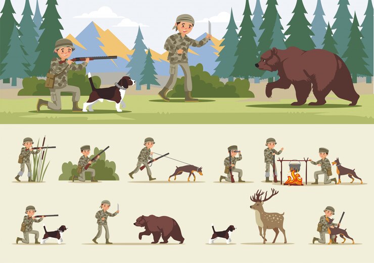 Miễn phí Vector colorful hunting concept