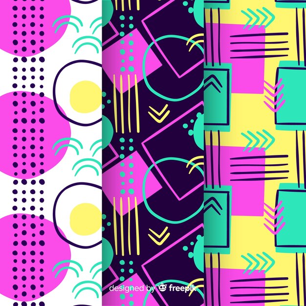 colorful memphis pattern collection