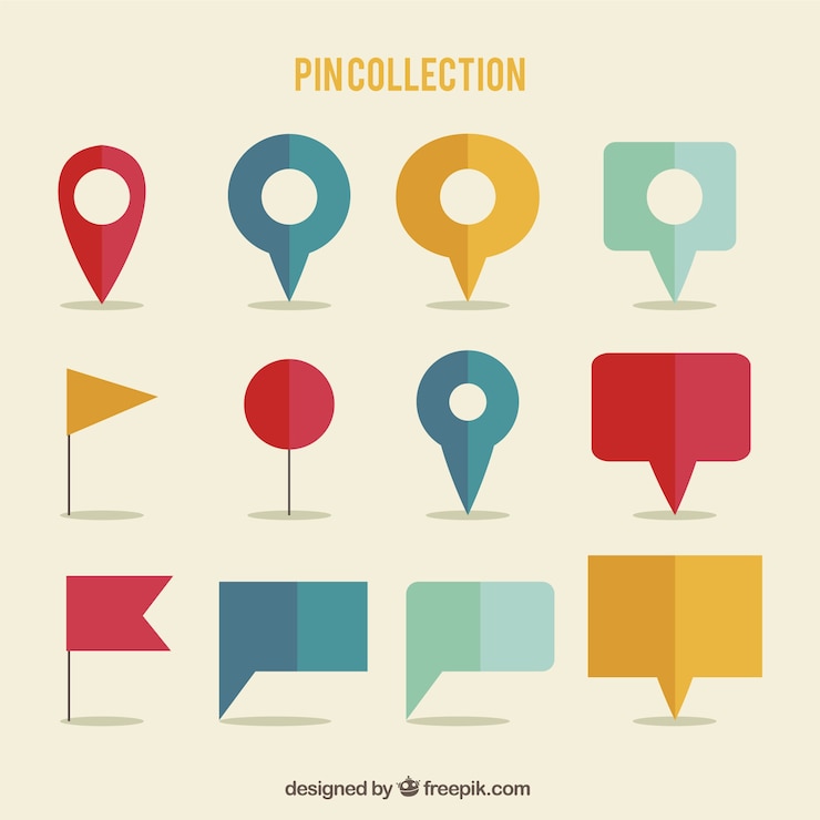Miễn phí Vector colorful pointers with different shapes