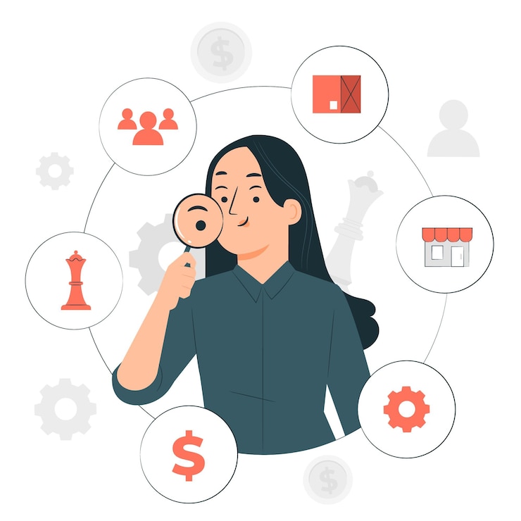 Miễn phí Vector competitive intelligence concept illustration