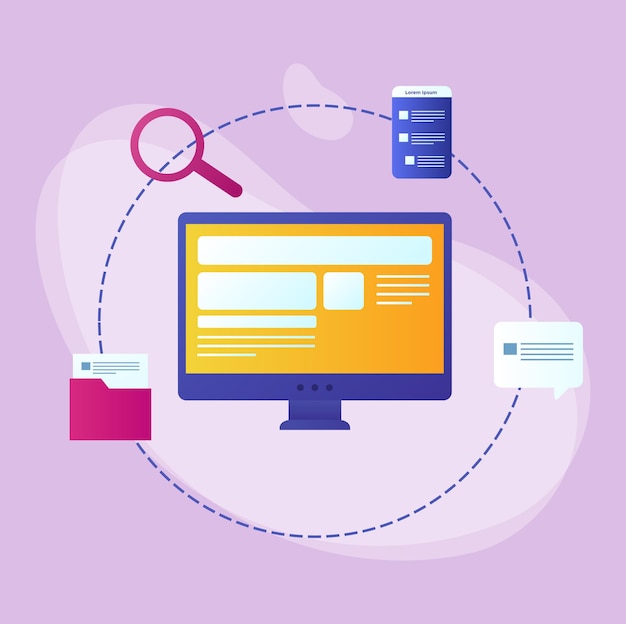 Computer Design Colorful Vector