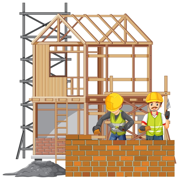 Miễn phí Vector công trường xây dựng biệt lập với công nhân