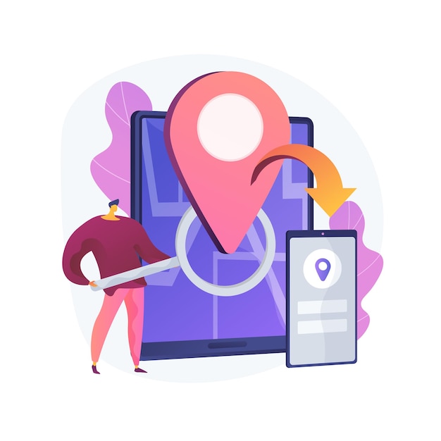 Cross-device tracking abstract concept illustration