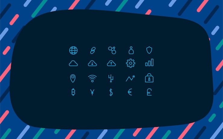 Miễn phí Vector cryptocurrency set electronic cash symbol vector