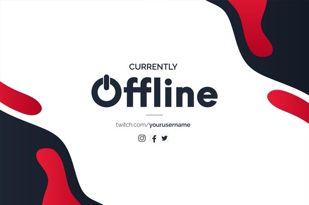 currently offline twitch background with abstract red shapes
