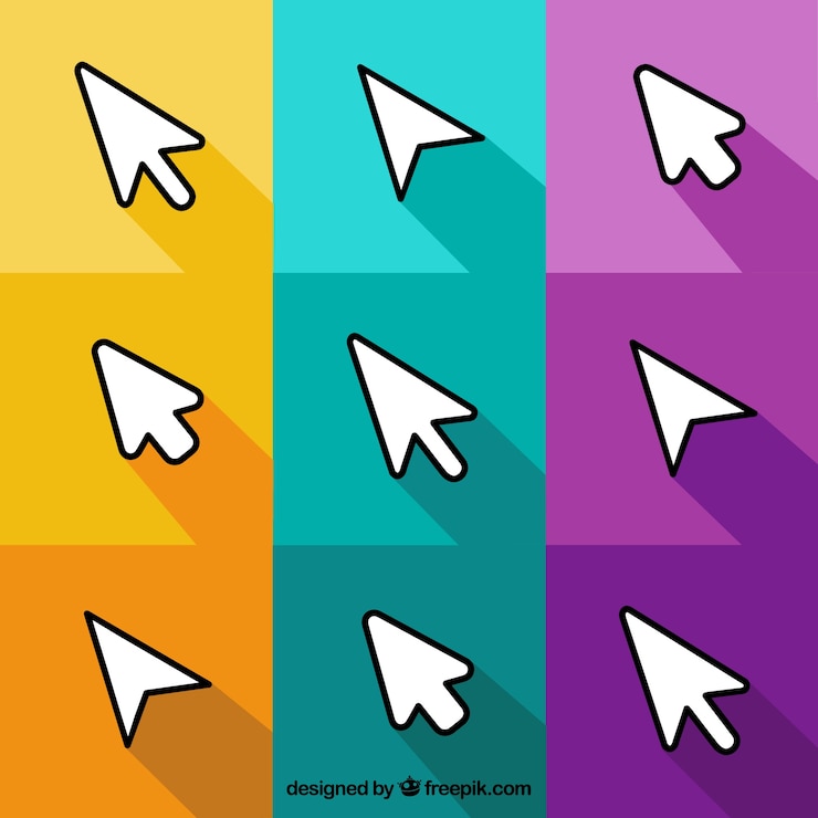 Miễn phí Vector cursor pack with shadows