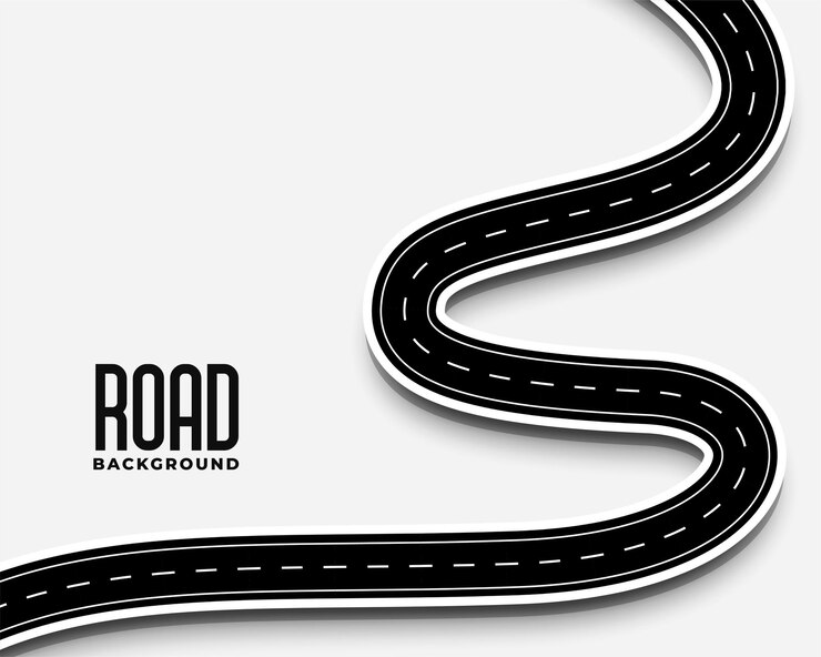 Miễn phí Vector curve winding road pathway in 3d style design