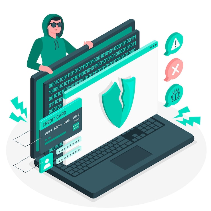 Miễn phí Vector cyber attack concept illustration