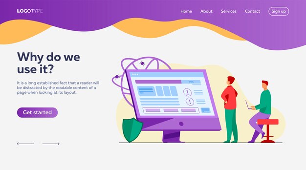 Developers testing software landing page template