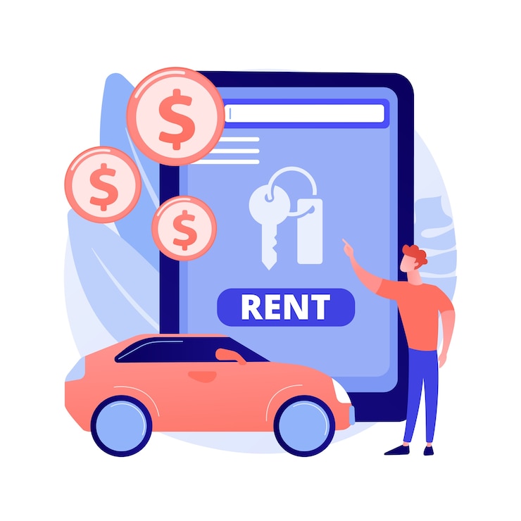 Miễn phí Vector dịch vụ cho thuê xe hơi minh họa khái niệm trừu tượng
