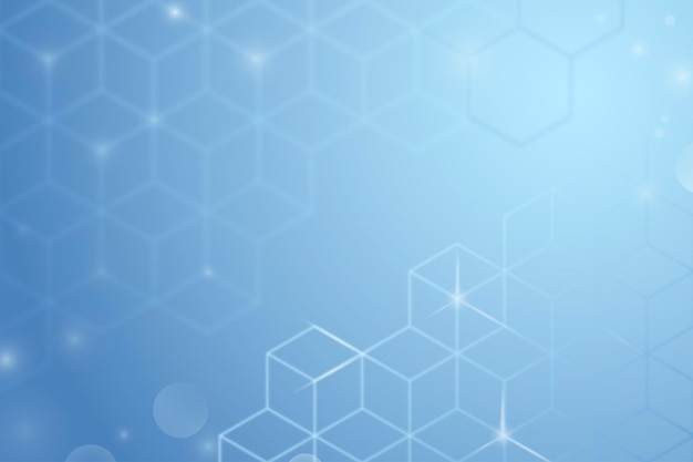 digital background vector in blue color with cube patterns