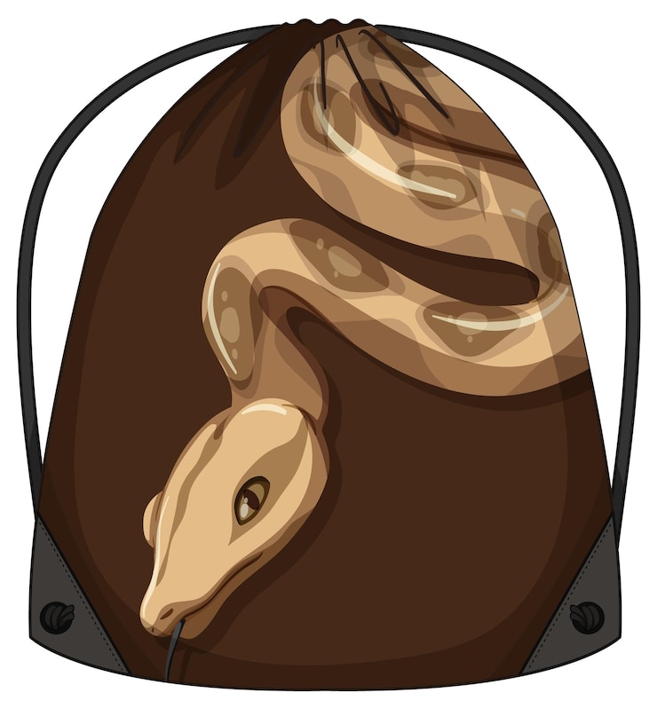 Miễn phí Vector drawstring backpack with snake pattern