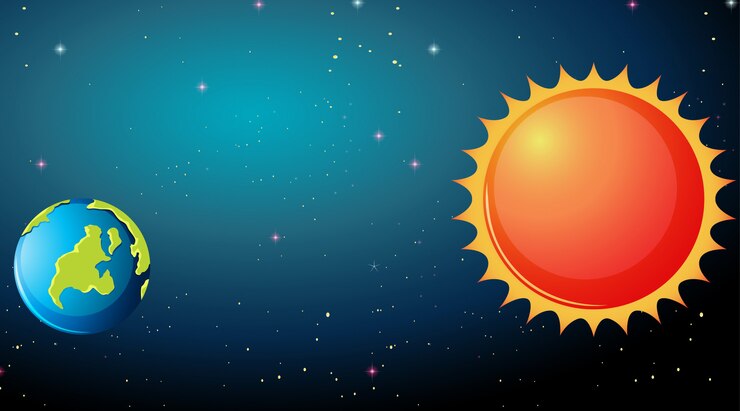 Miễn phí Vector earth and sun scene