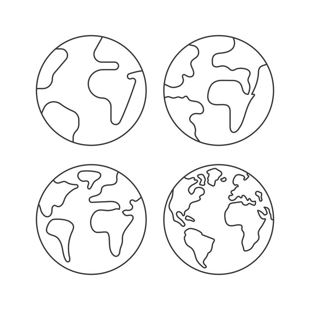 Earth Outlines Multiple Set