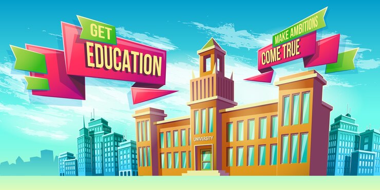 Miễn phí Vector eeducational background with university building