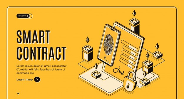 Electronic contract isometric banner