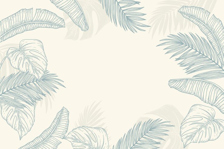 Miễn phí Vector engraving hand drawn tropical leaves background