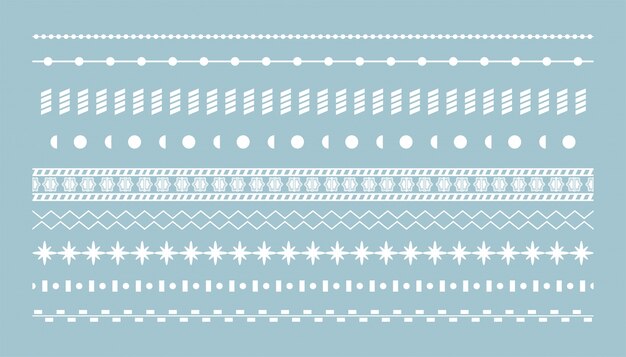 Ethnic borders elements set in boho style