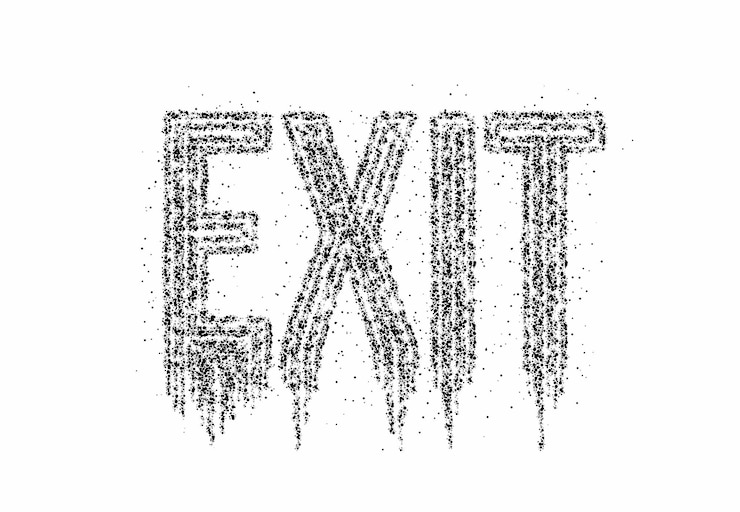 Miễn phí Vector exit calligraphic particle text poster vector illustration design.