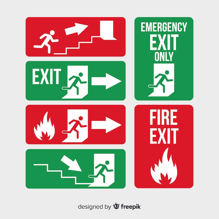 Miễn phí Vector exit sign collection in flat style