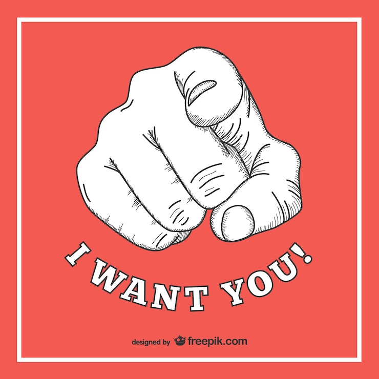 Miễn phí Vector finger pointing you with message