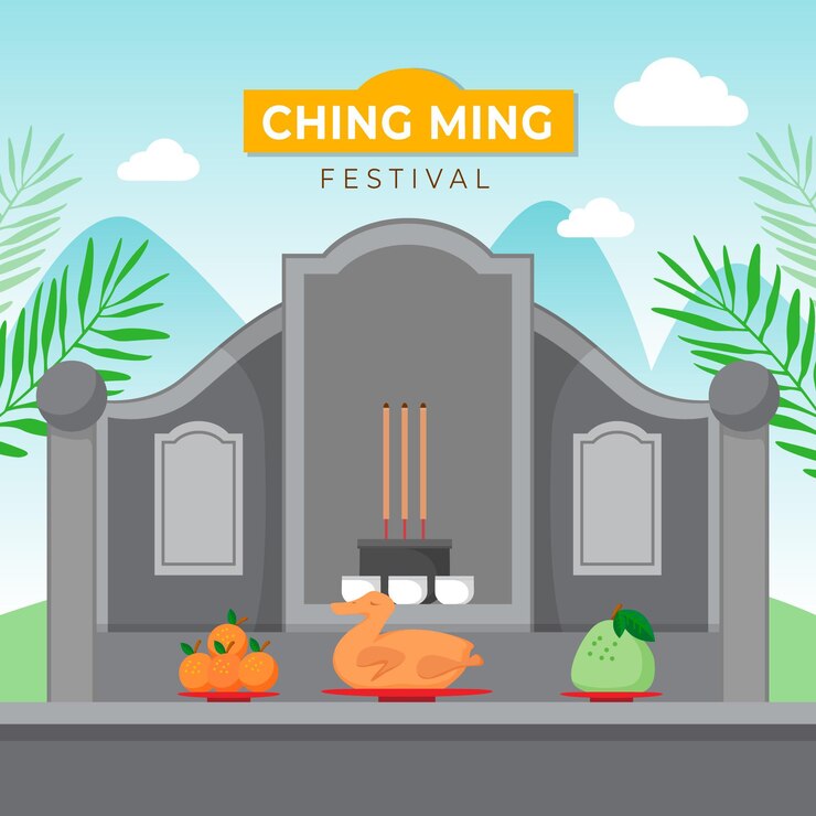 Miễn phí Vector flat ching ming festival illustration