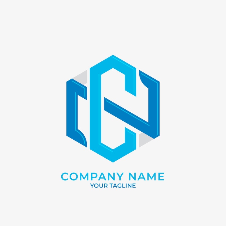 Miễn phí Vector flat design cn and nc logo template