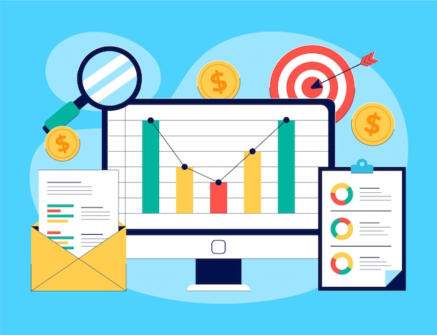 flat design data driven illustration