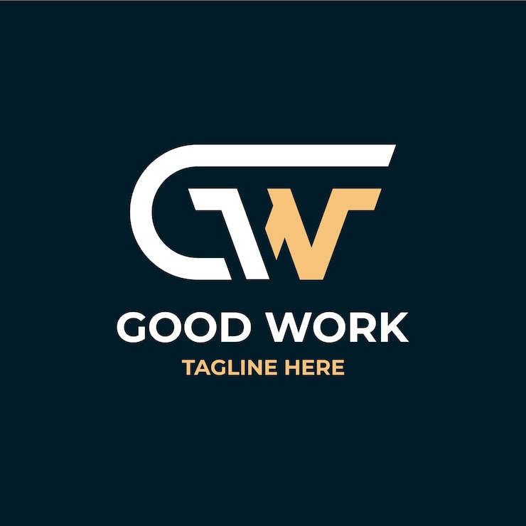 Miễn phí Vector flat design gw monogram logo