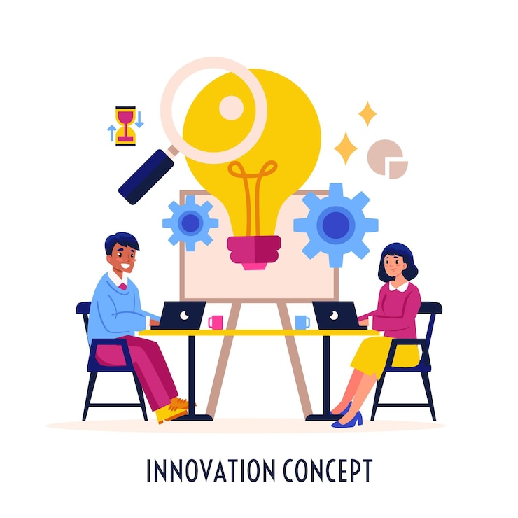 Miễn phí Vector flat design innovation concept