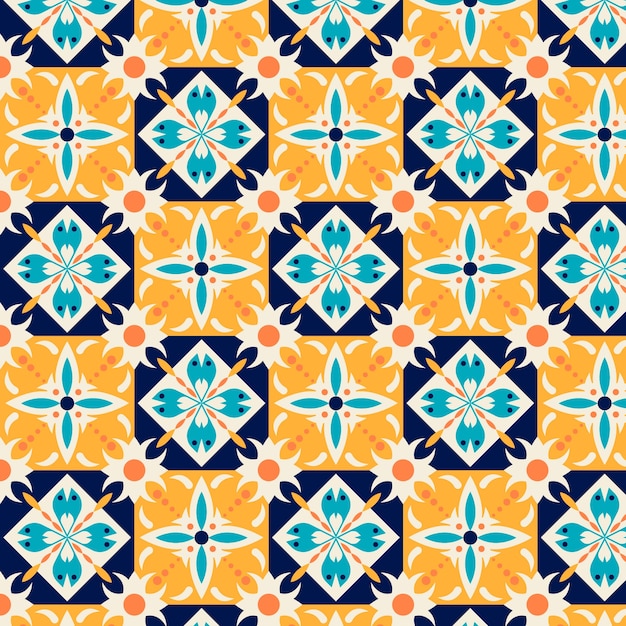 flat design mexican talavera pattern