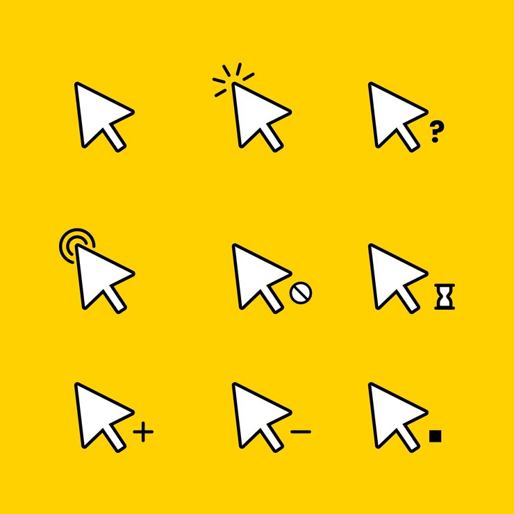 Miễn phí Vector flat design mouse cursor set