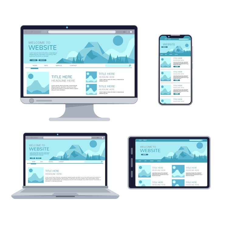 Miễn phí Vector flat design of responsive website design