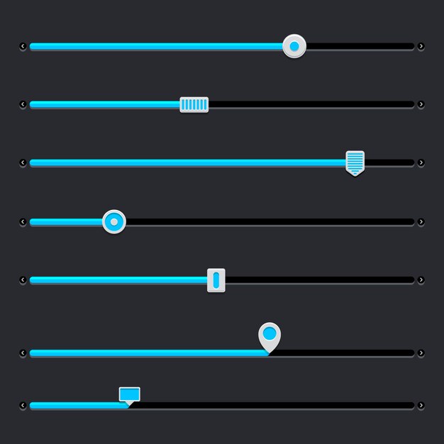flat design ui sliders collection