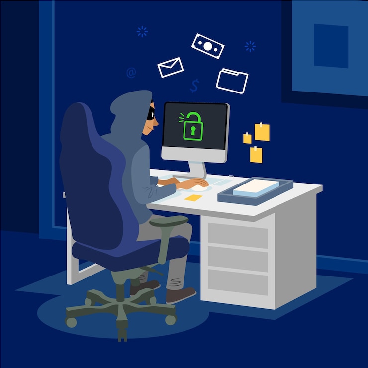 Miễn phí Vector flat hacker activity illustrated