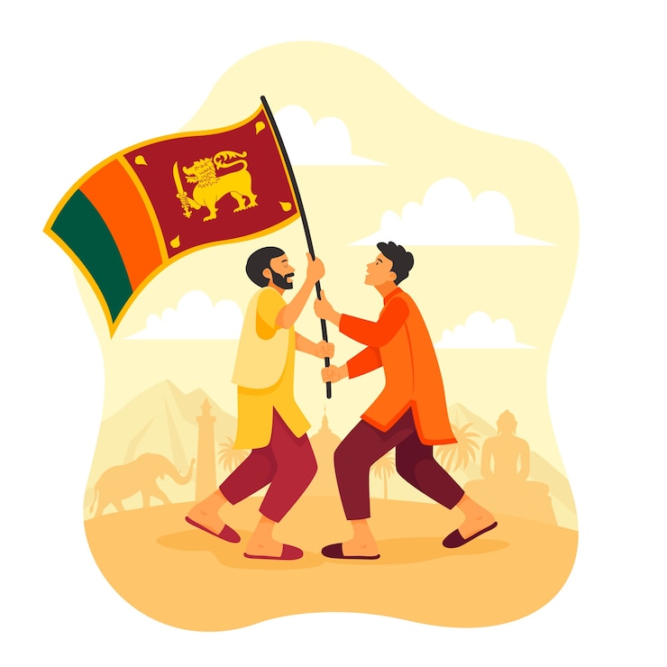 Miễn phí Vector flat sri lanka independence day illustration