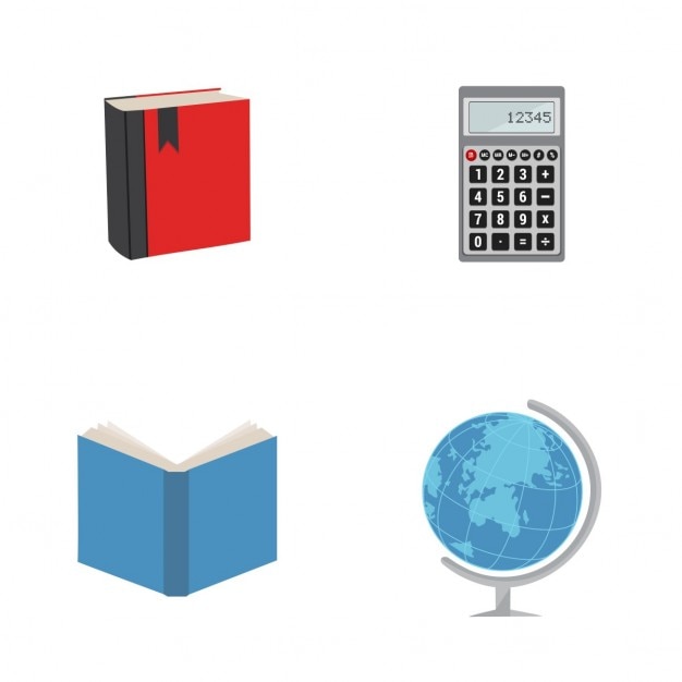 Miễn phí Vector four icons about education
