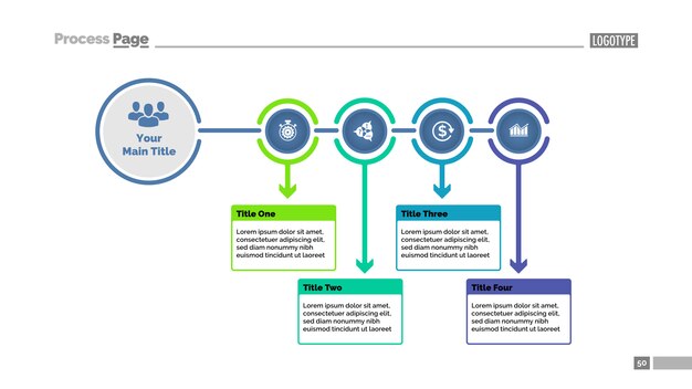 four steps process chart slide template. business data. flowchart, diagram
