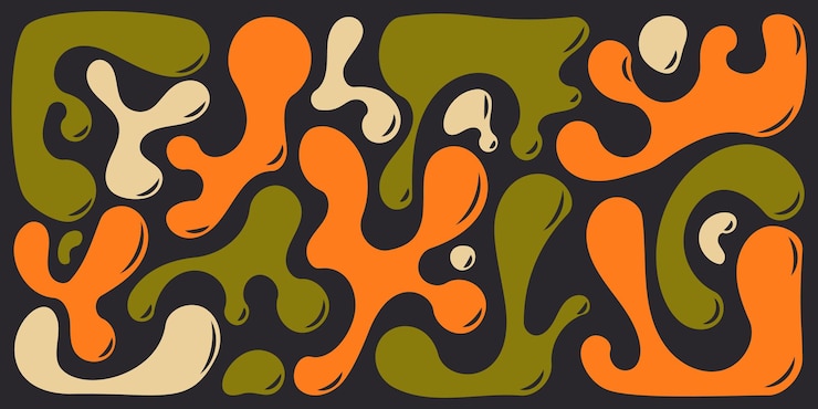 Miễn phí Vector funky liquid shapes pattern