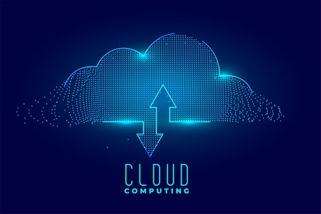 futuristic cloud computing background for download and upload data streaming