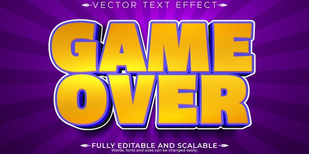 Game editable text effect editable over and arcade text style