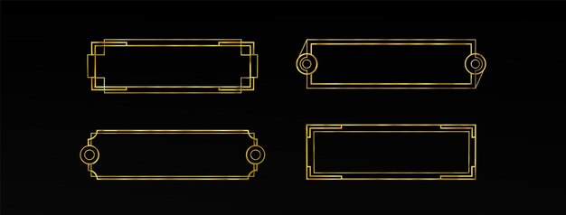 Game ui long button with thin gold frame
