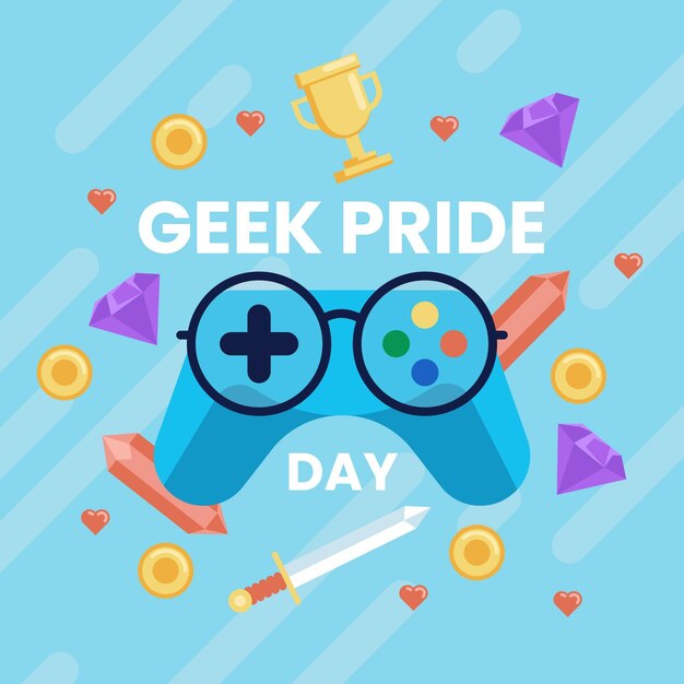 Geek pride day concept with game controller