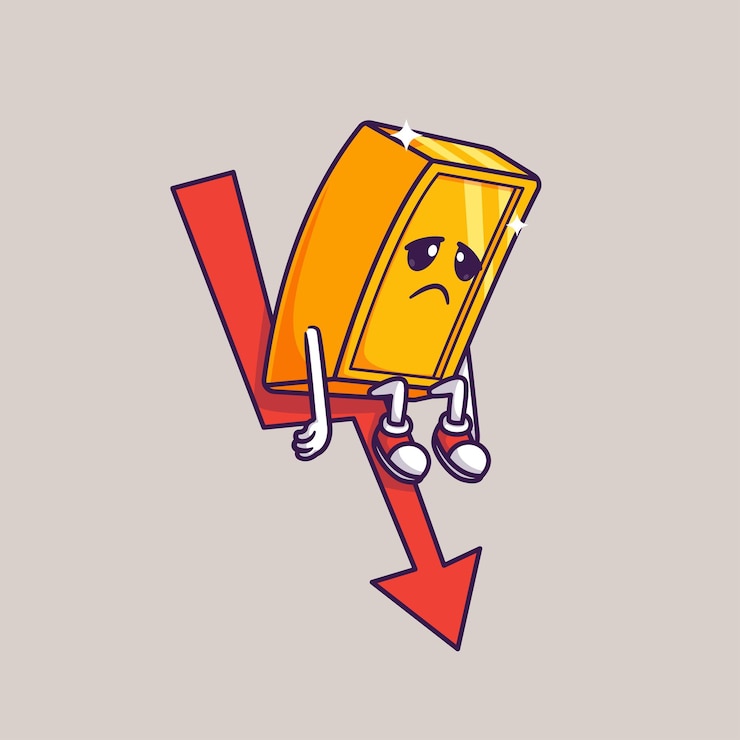 Miễn phí Vector gold down graphic cartoon vector icon illustration business finance icon isolated flat vector