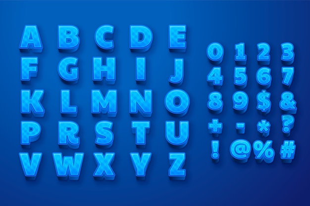 Gradient 3d numbers element