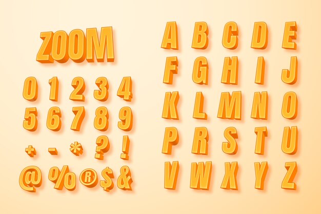 Gradient 3d numbers element